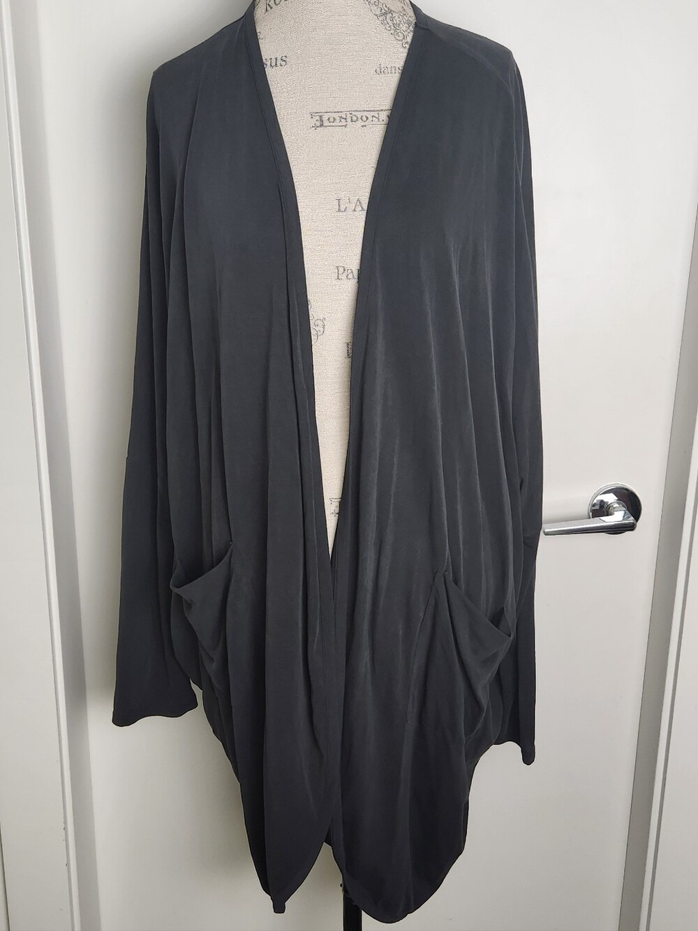 Black Long Sleeve Cardigan Jacket Plus Size